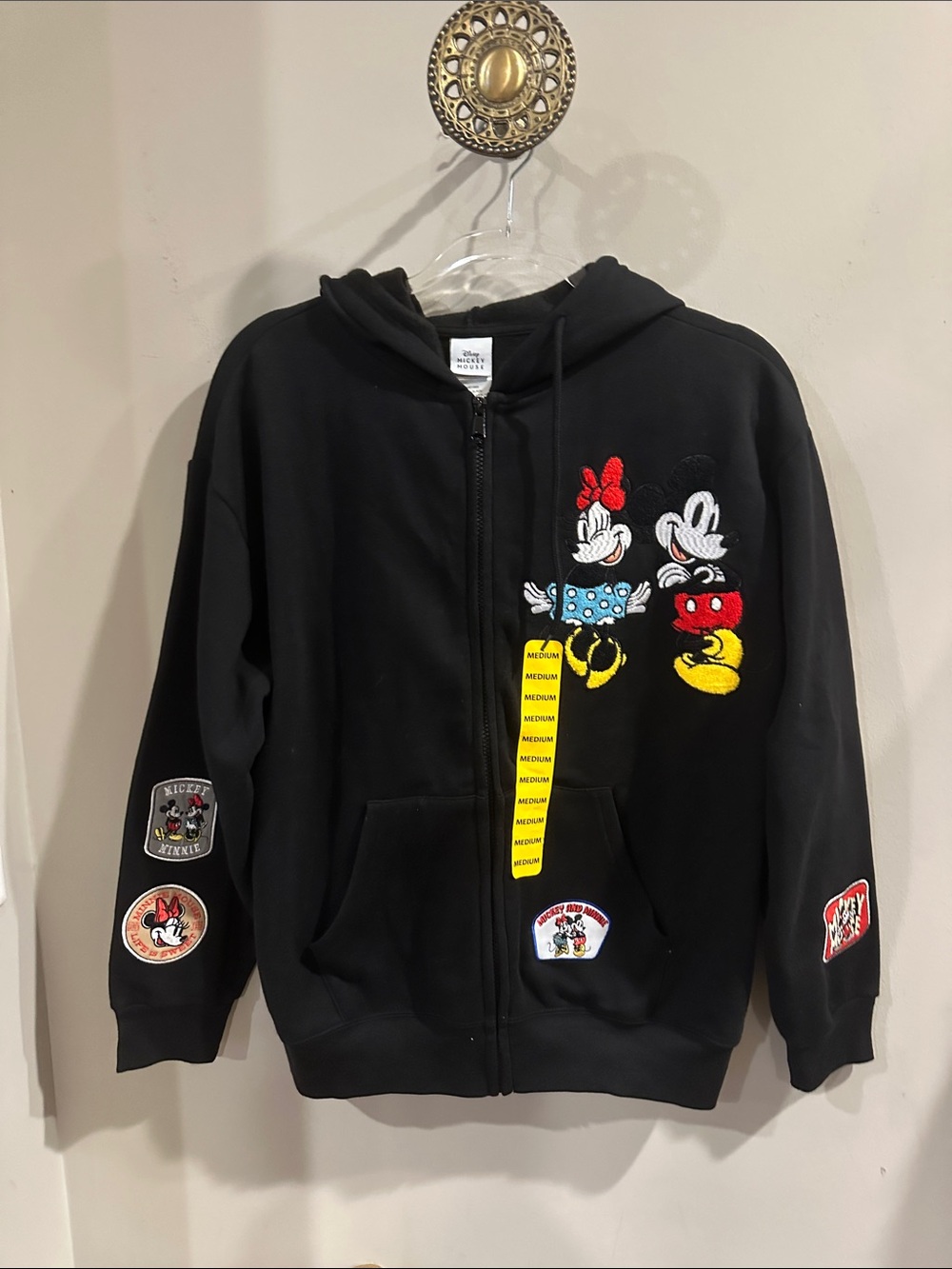 Mickey & Minnie Embroidered Zip Hoodie women’s med